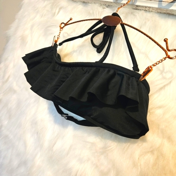 G21 Ruffle Front Halter Bandeau Bikini Top - Picture 3 of 5